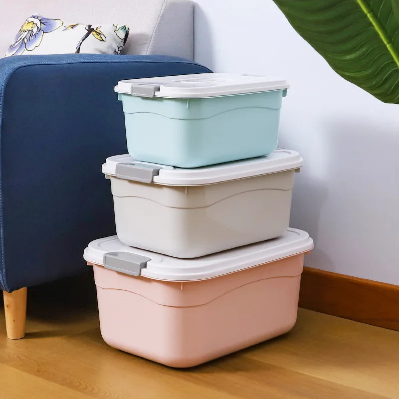 Large Foldable Plastic Storage Bins with Lids – 60L Organizer
