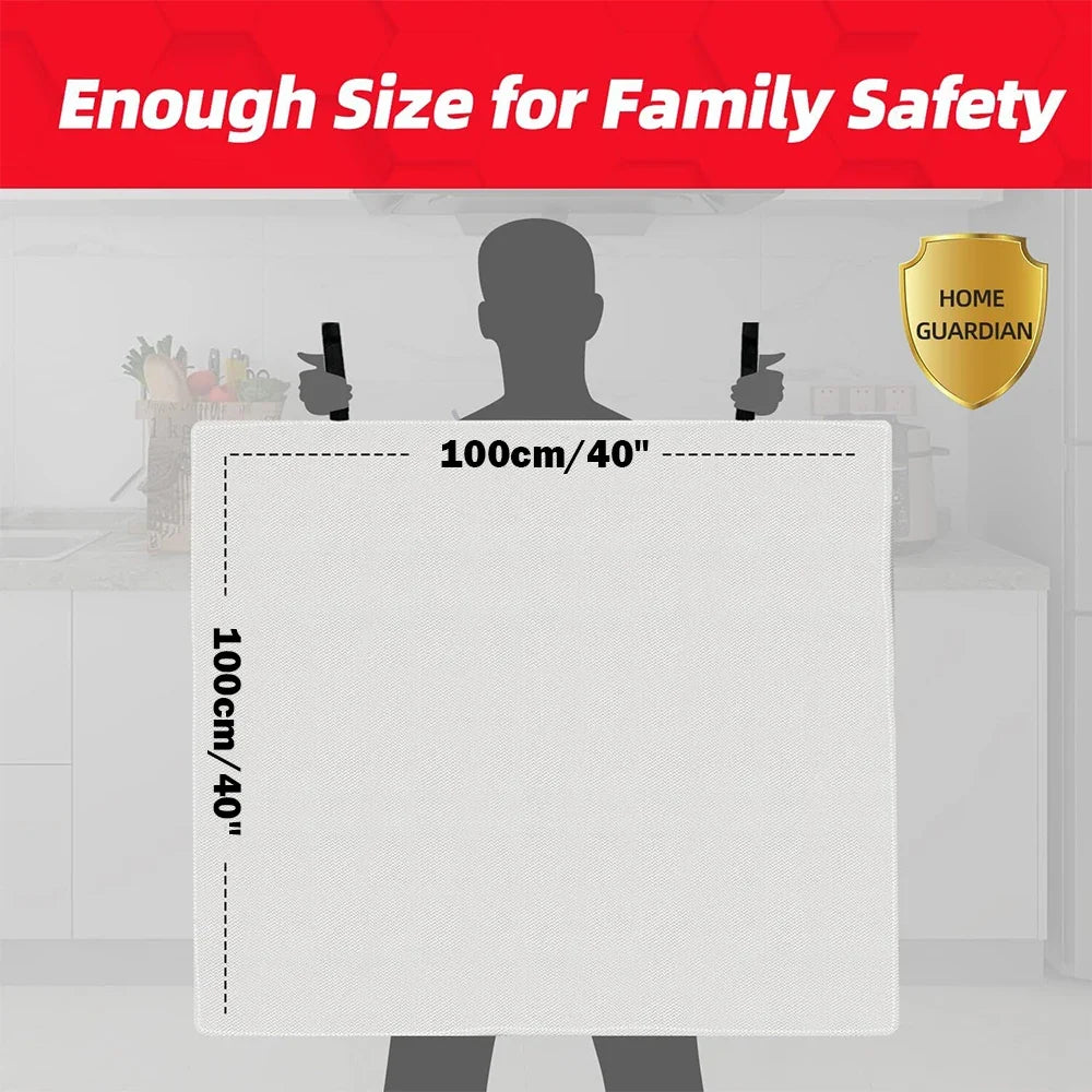 Emergency Fire Blanket – Flame Suppression Safety Cloth 1M x 1M