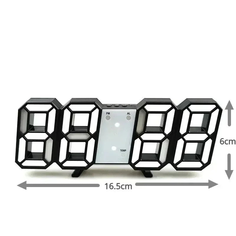 LED Digital Wall Clock – 3D Alarm & Timer for Home Décor