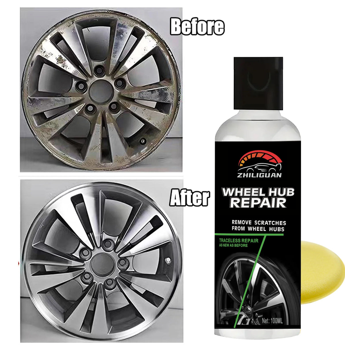 Car Wheel Hub Repair Kit – Polish, Scratch & Oxidation Remover