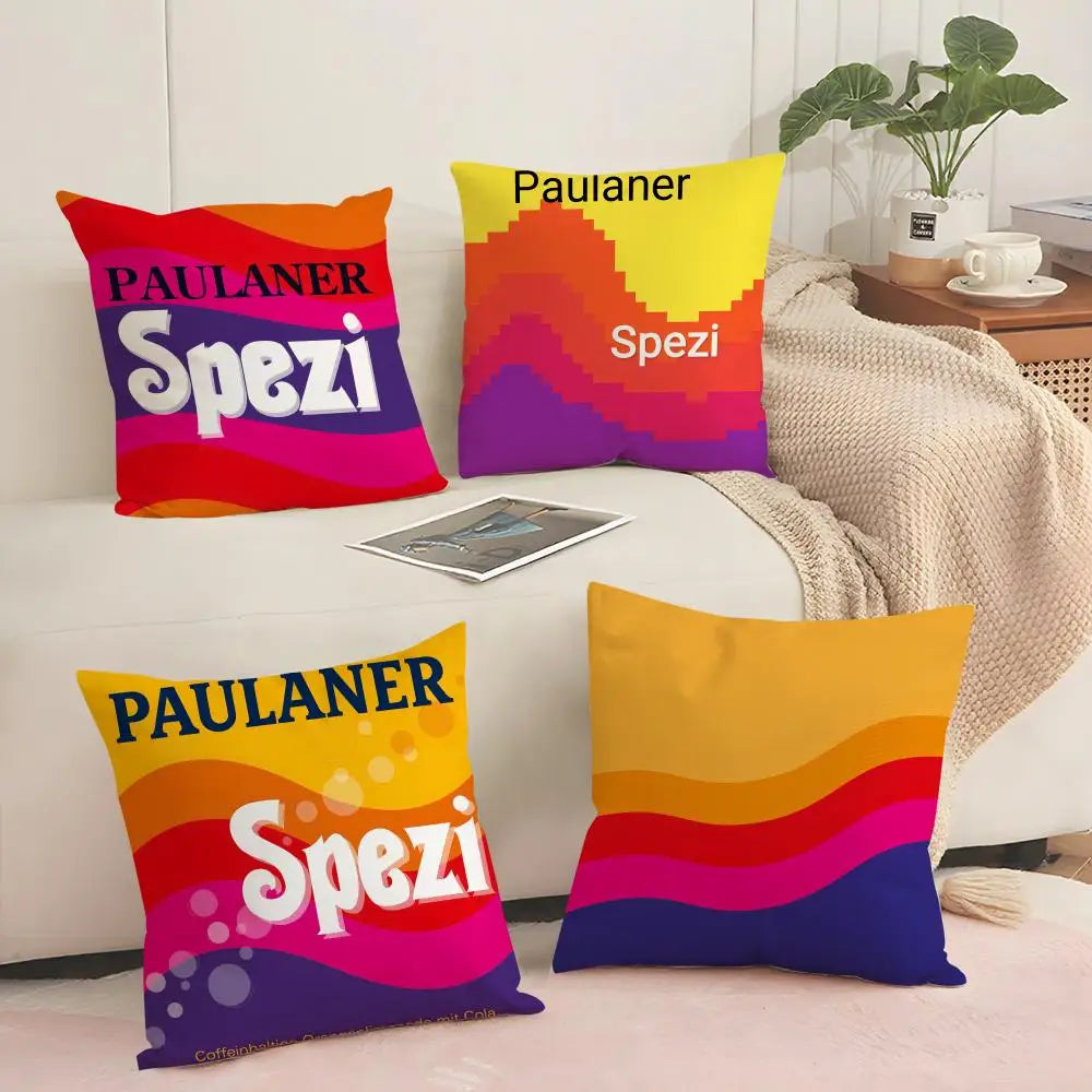Paulaner Spezi Logo Linen Pillow Cover | Hidden Zipper