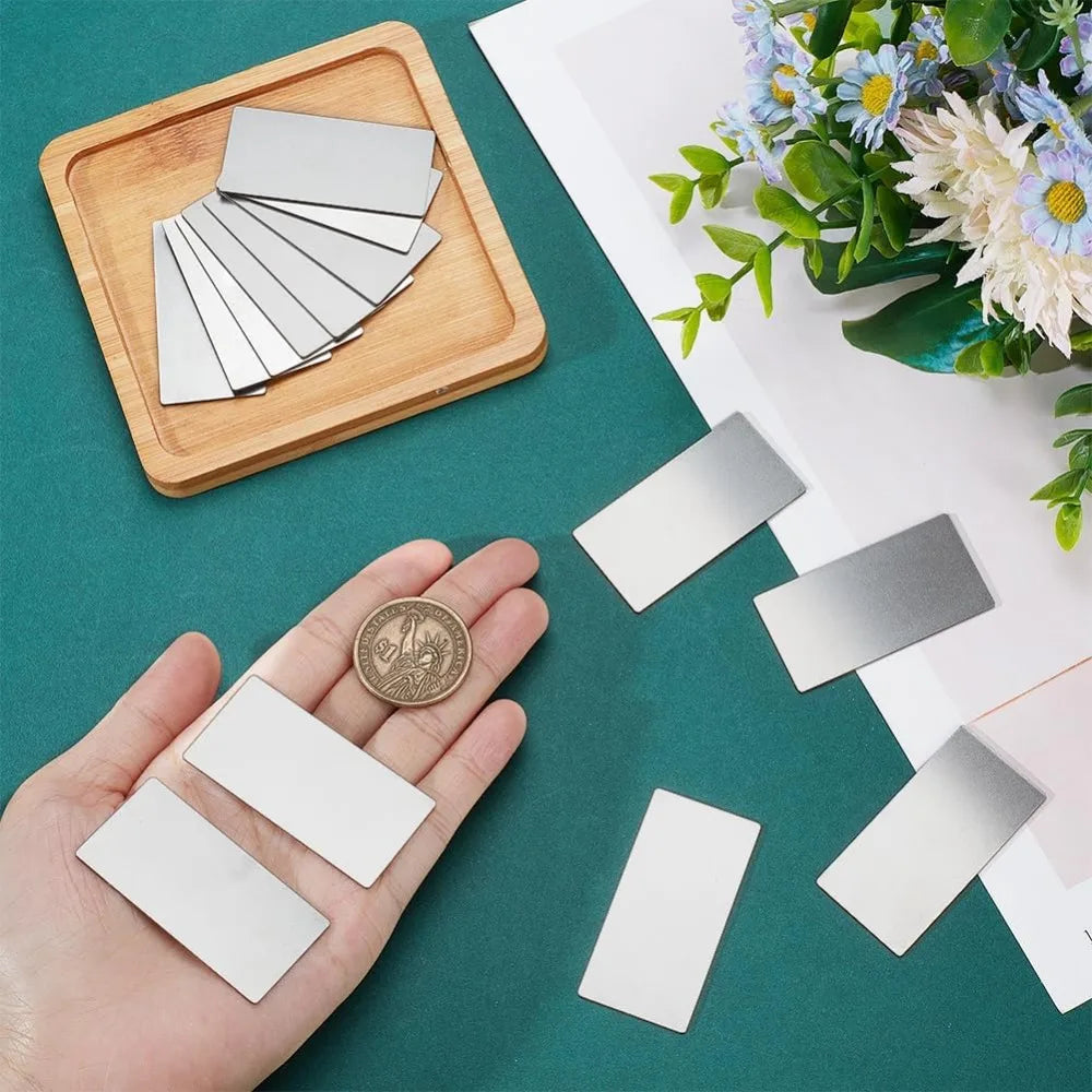 30 Pcs Stainless Steel Rectangle Stamping Blanks 2x1 Inch