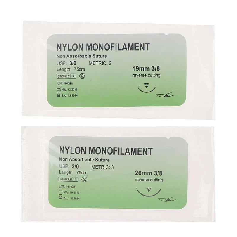 12-Piece Nylon Monofilament Suture Practice Kit – 2/0 & 3/0
