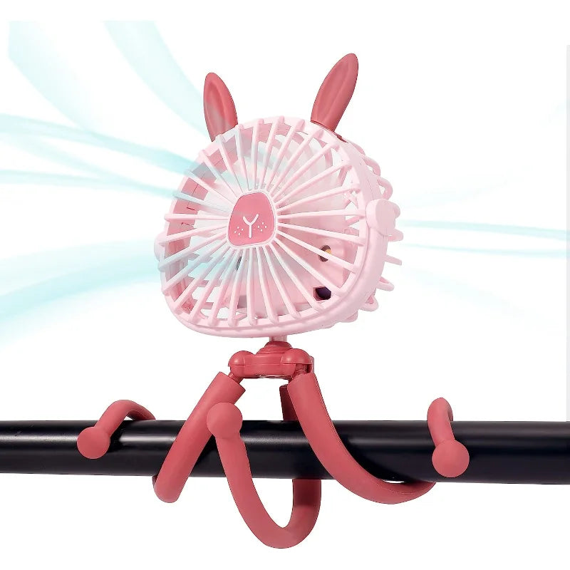 Baby Stroller Fan 360° Flexible Tripod USB Rechargeable | QIYOU