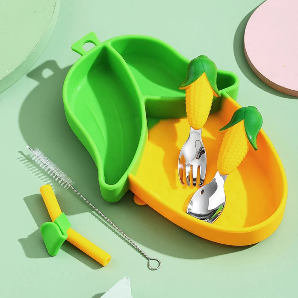 Vegetable Fruit Cartoon Baby Cutlery Kits Safety Comfort Weaning