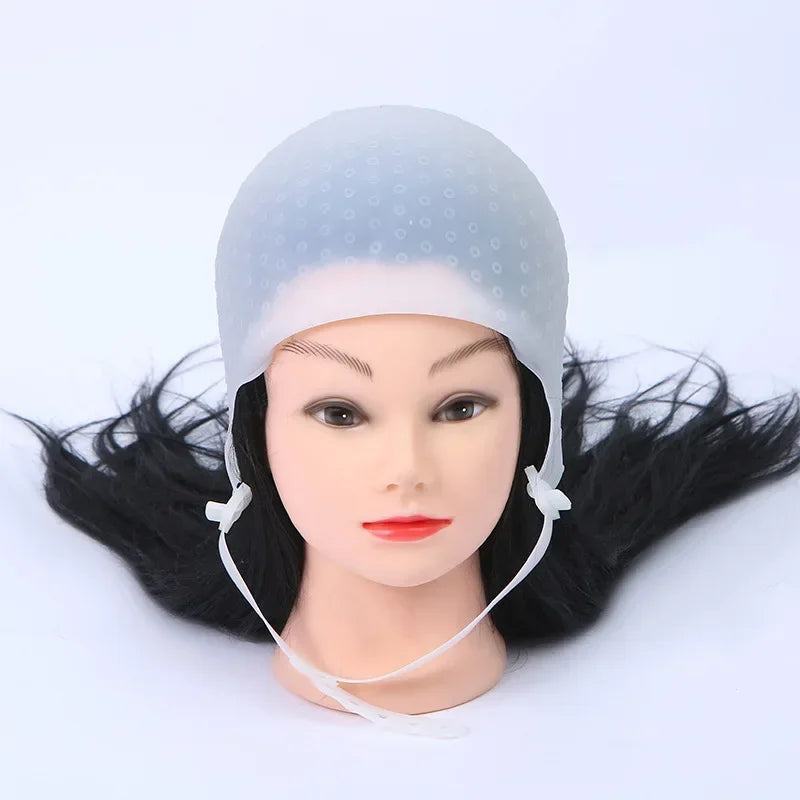 Silicone Hair Highlighting Cap with Hook Needle – Reusable Dye Set