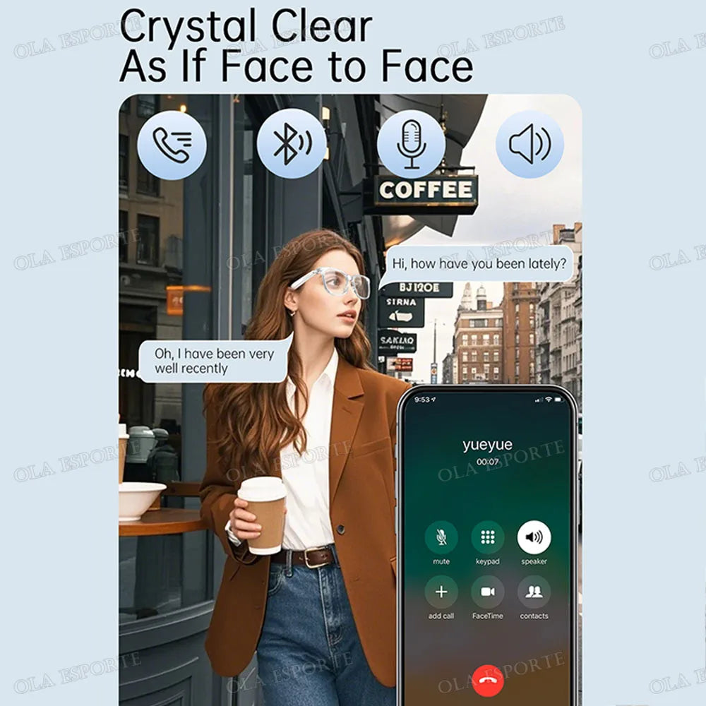 Smart Glasses Bluetooth Anti Blue Photochromic Listen Music Calls
