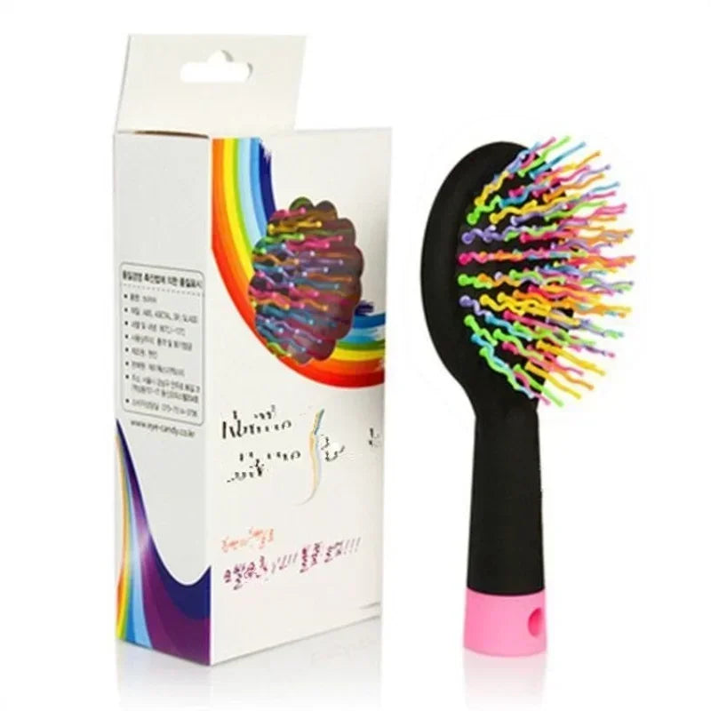 Kids Rainbow Detangling Pocket Comb – 4-Color Travel Hair Brush