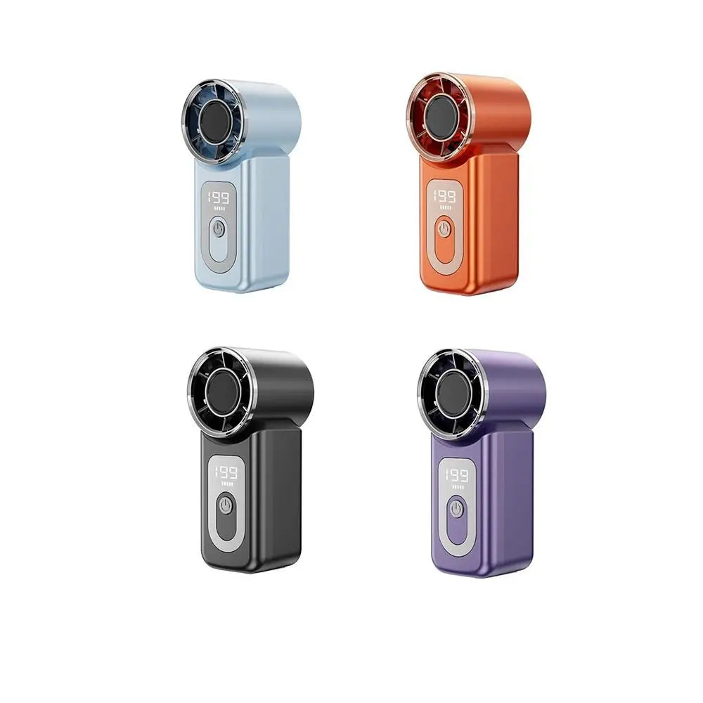 Handheld Turbo Fan 199 Speeds LED Display USB Rechargeable