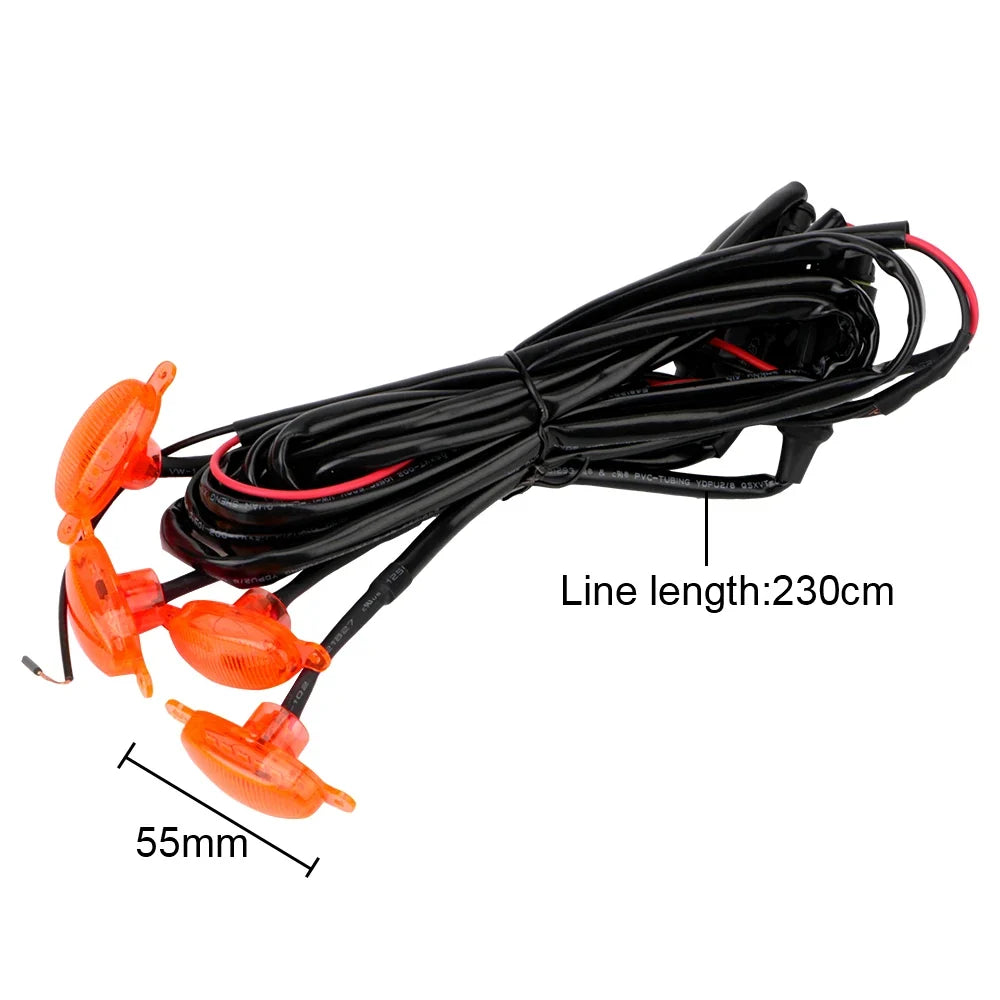LED Amber Eagle Eye Grille Light Kit – 12V Universal 6 SMD