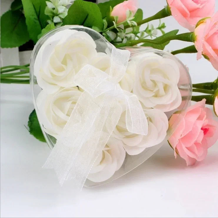 Rose Flower Soap Gift Box 6 Pcs – Wedding & Valentine's Favour