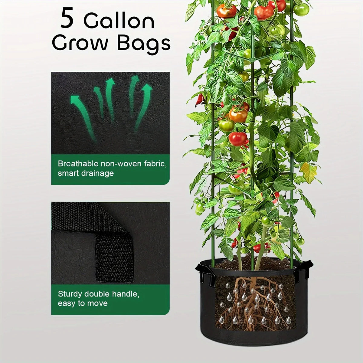 2-Pack Box-Style Tomato Planting Bags | Non-Woven Fabric