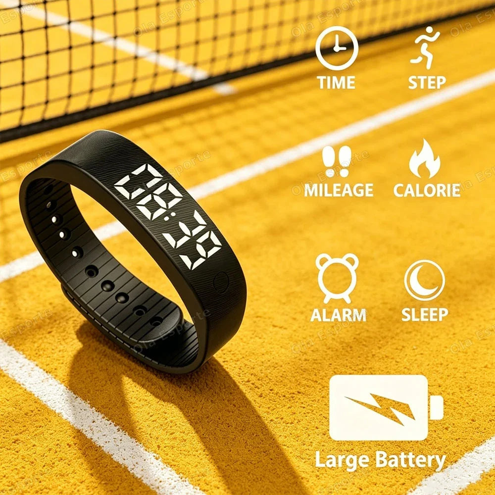 LED Fitness Bracelet | Alarm Clock, Pedometer & Sleep Tracker