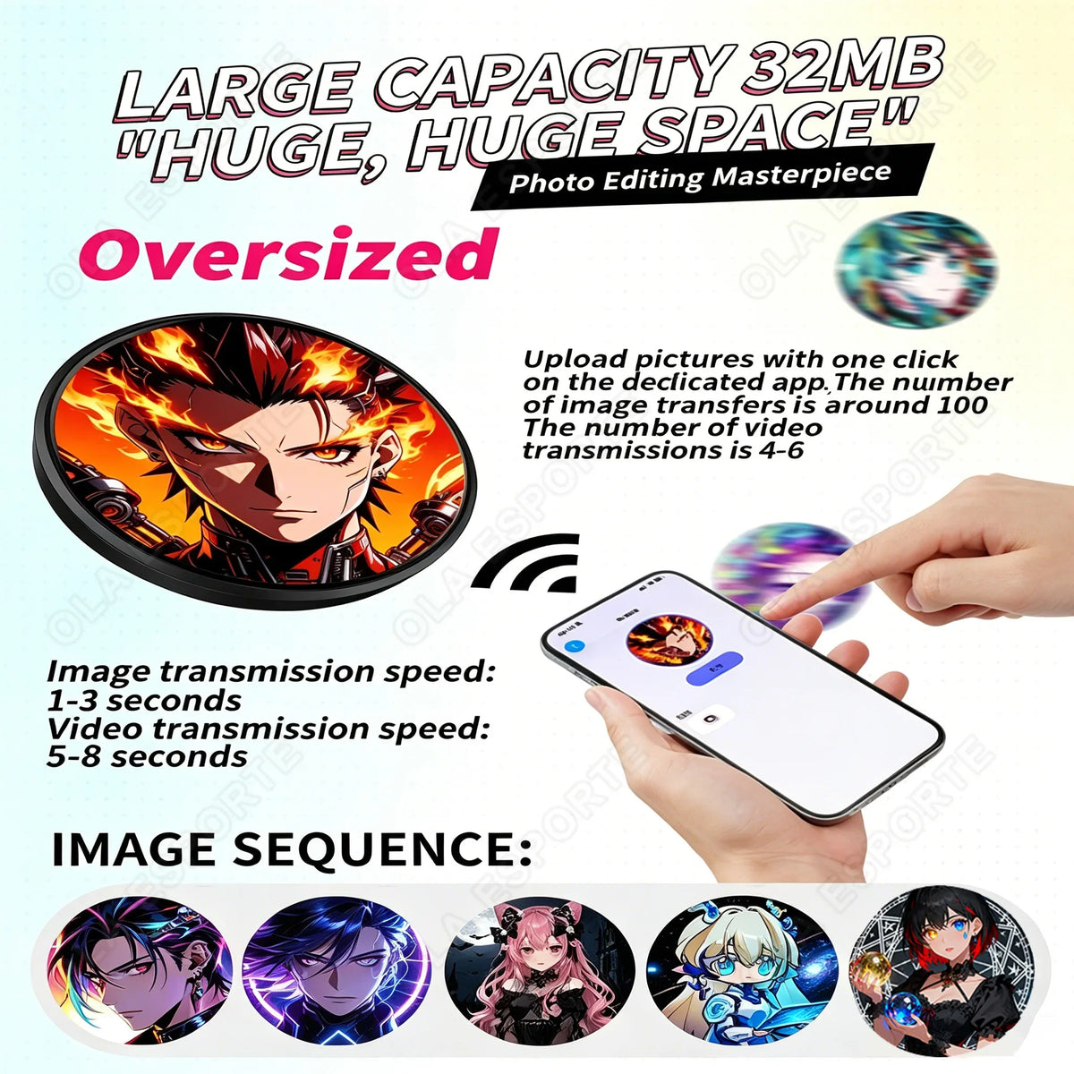 Anime E-badge Display Pin Dynamic Electronic Smart Cyber Badge