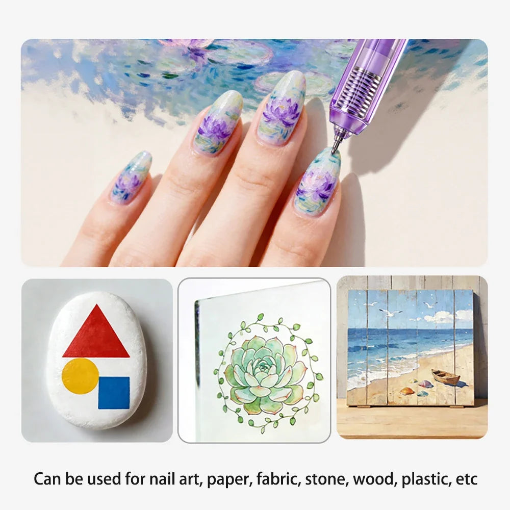 Multi Colored Acrylic Pen 0 8 Neutral Used Painting Nail Art Student