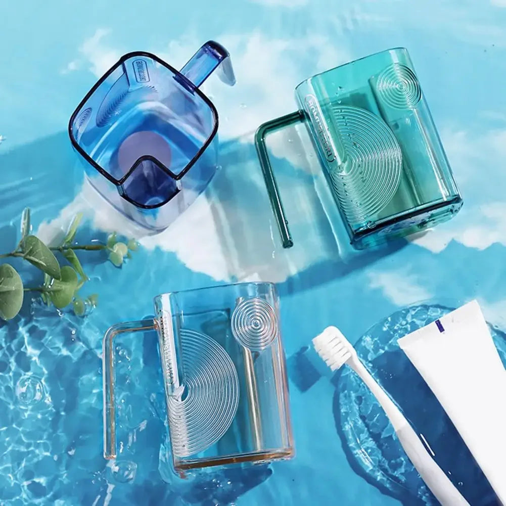 Transparent Mouthwash & Toothbrush Cup | Modern Bathroom Cup