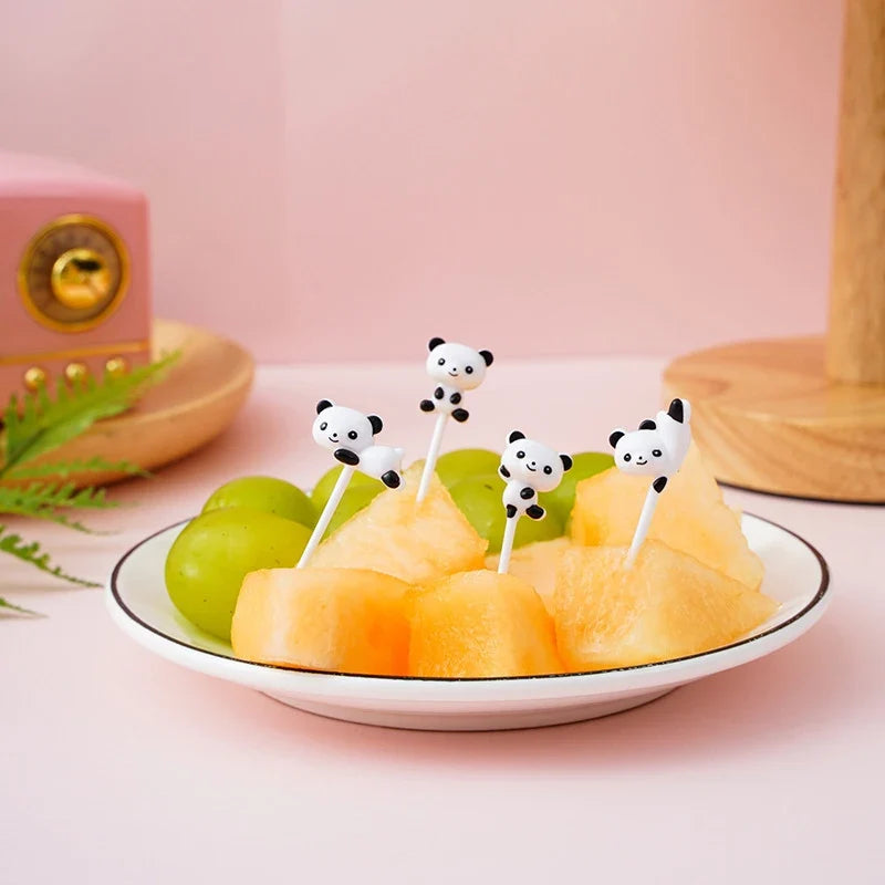 8-Piece Panda Fruit Forks – Kids Snack & Dessert Cake Picks