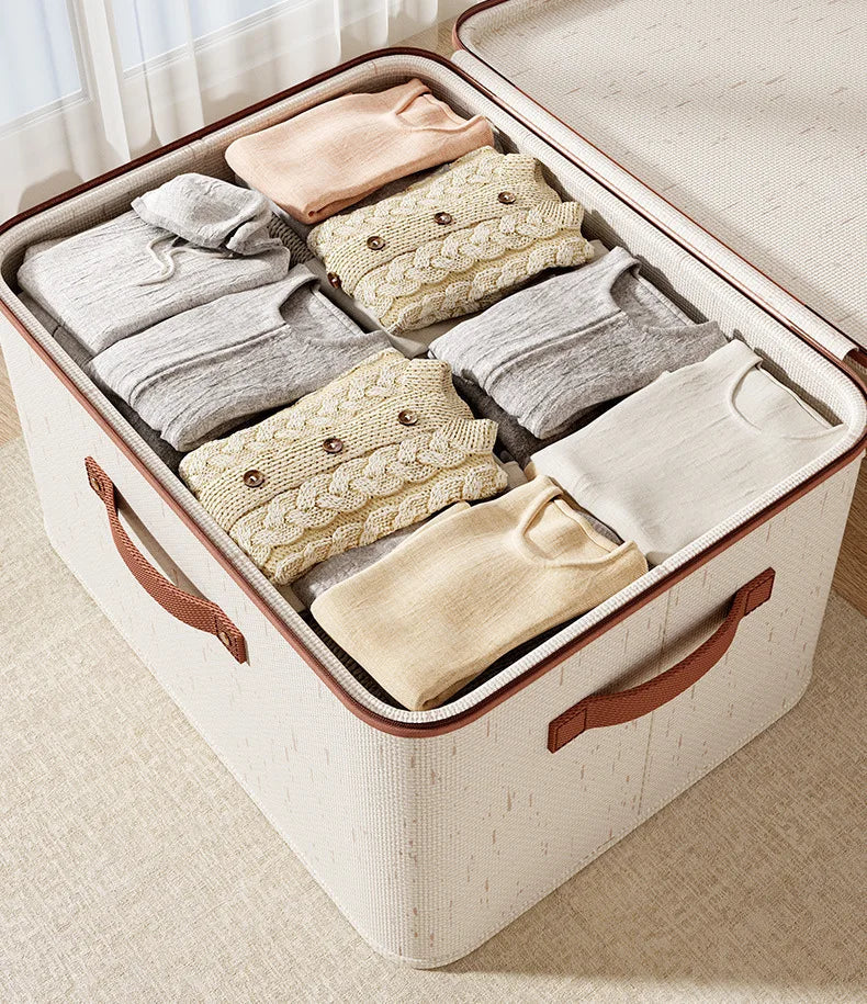 Large Foldable Zippered Storage Box with Lid | Clothing & Home