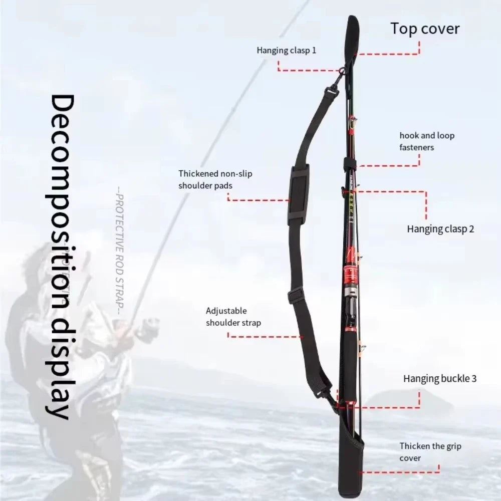 Adjustable Neoprene Fishing Rod Holder Strap & Protector