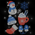 Glass Rhinestone Iron-On Appliqué Sheet | Winter Holiday Design