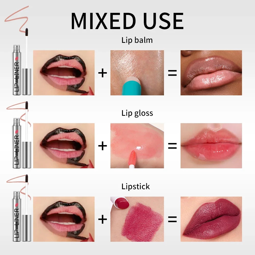 Peel Off Tattoo Lip Liner – Waterproof Matte Lip Stain, 4 Colors