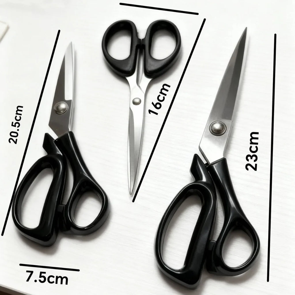 3-Piece Stainless Steel Scissors Set – Sewing, Office & Craft