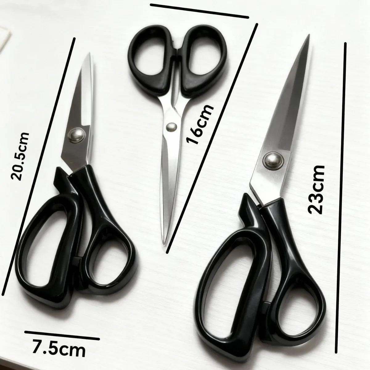 3-Piece Stainless Steel Scissors Set – Sewing, Office & Craft