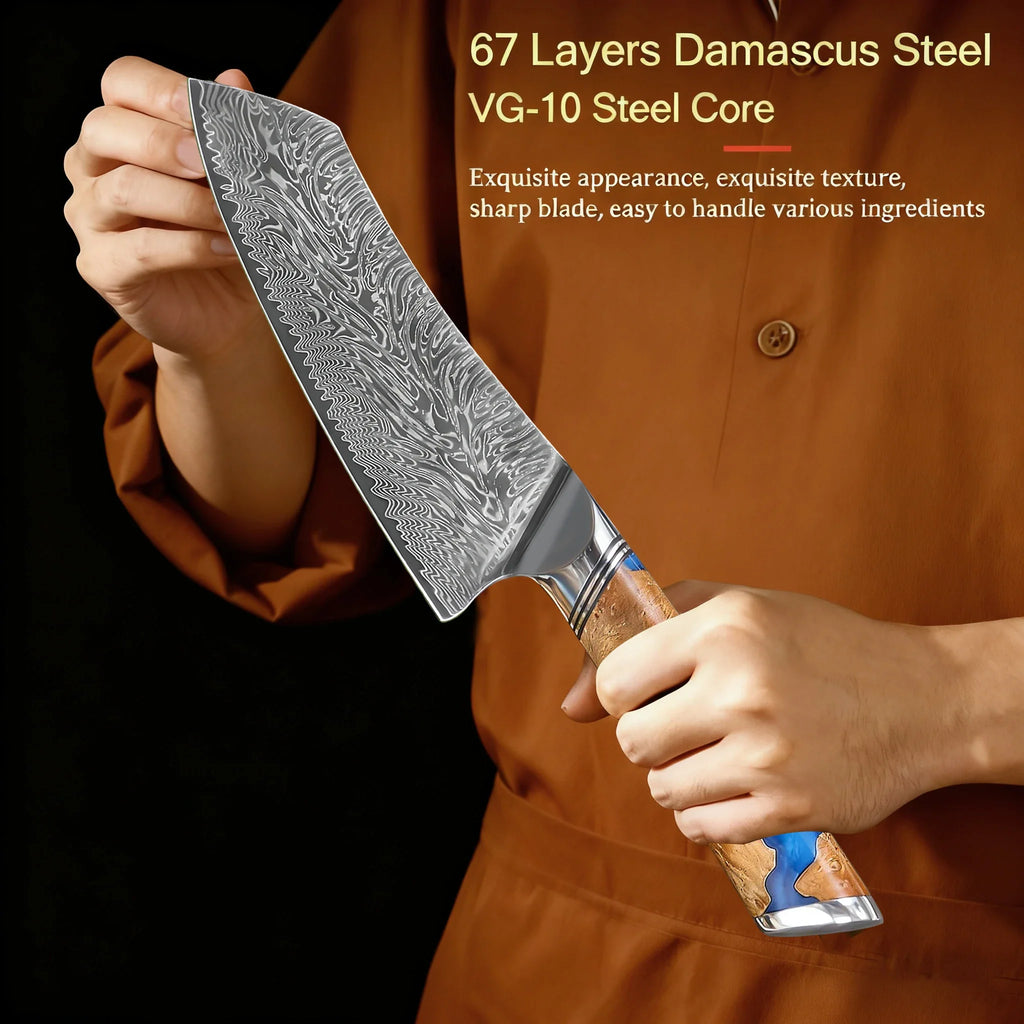 Kiritsuke Damascus Steel Chef Knife – Sharp 17.8cm Kitchen Knife