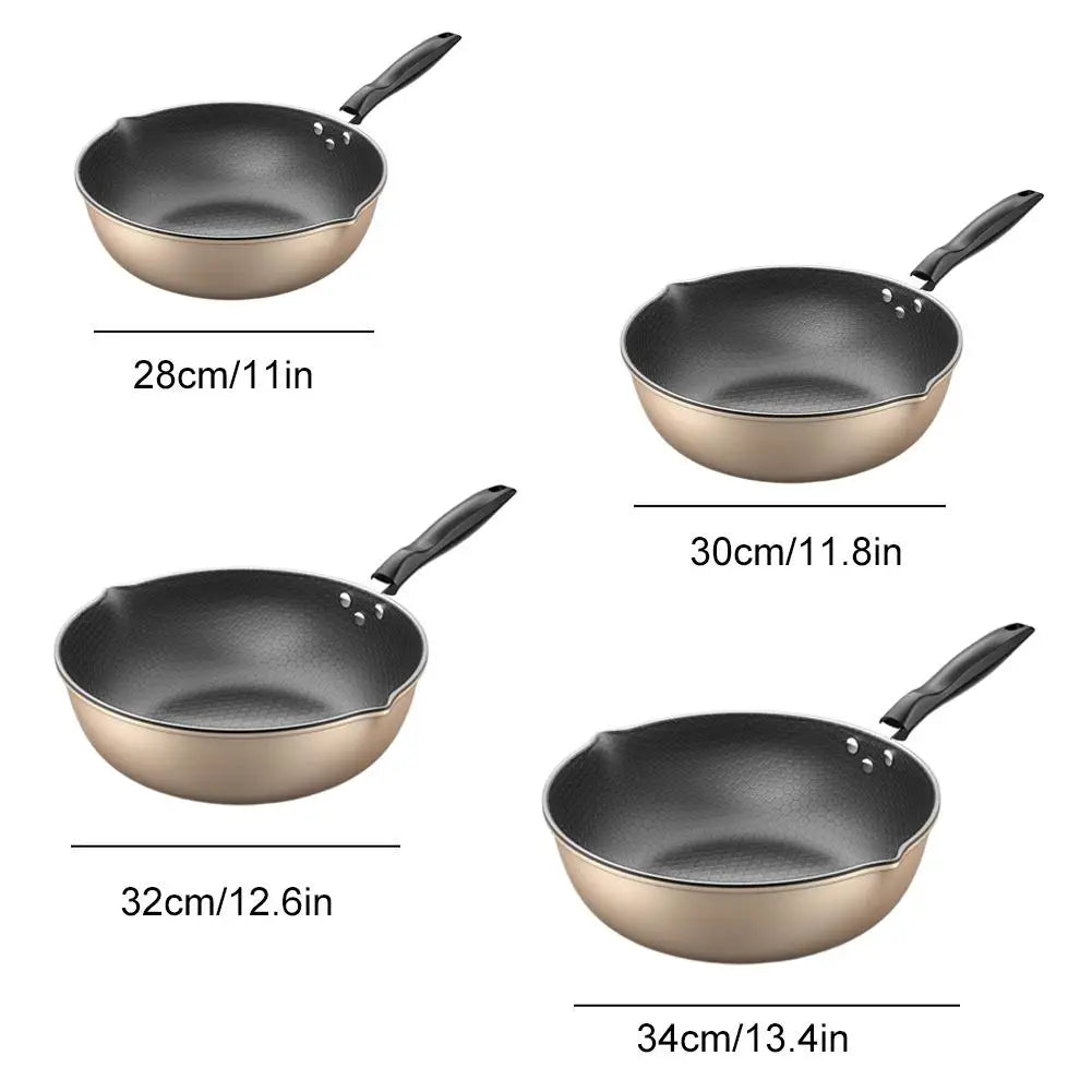 Honeycomb Nonstick Wok – Scratch-Resistant Fry Pan All Stoves