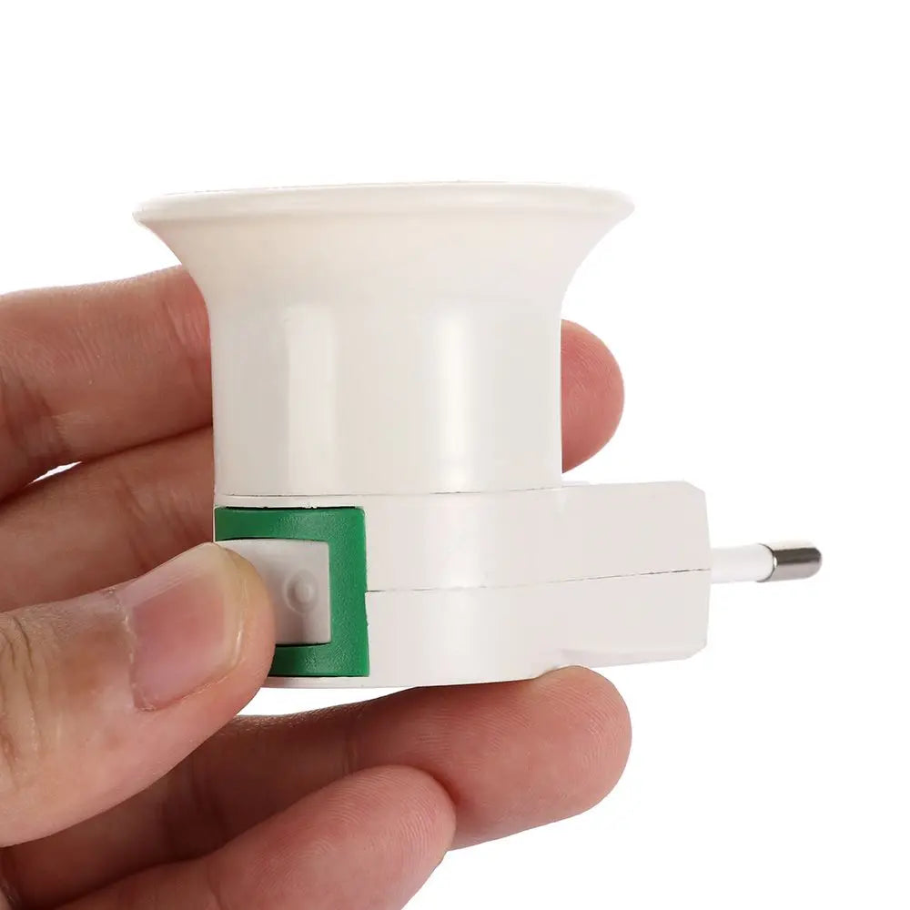 EU Plug to E27 Lamp Socket Adapter | On/Off Switch