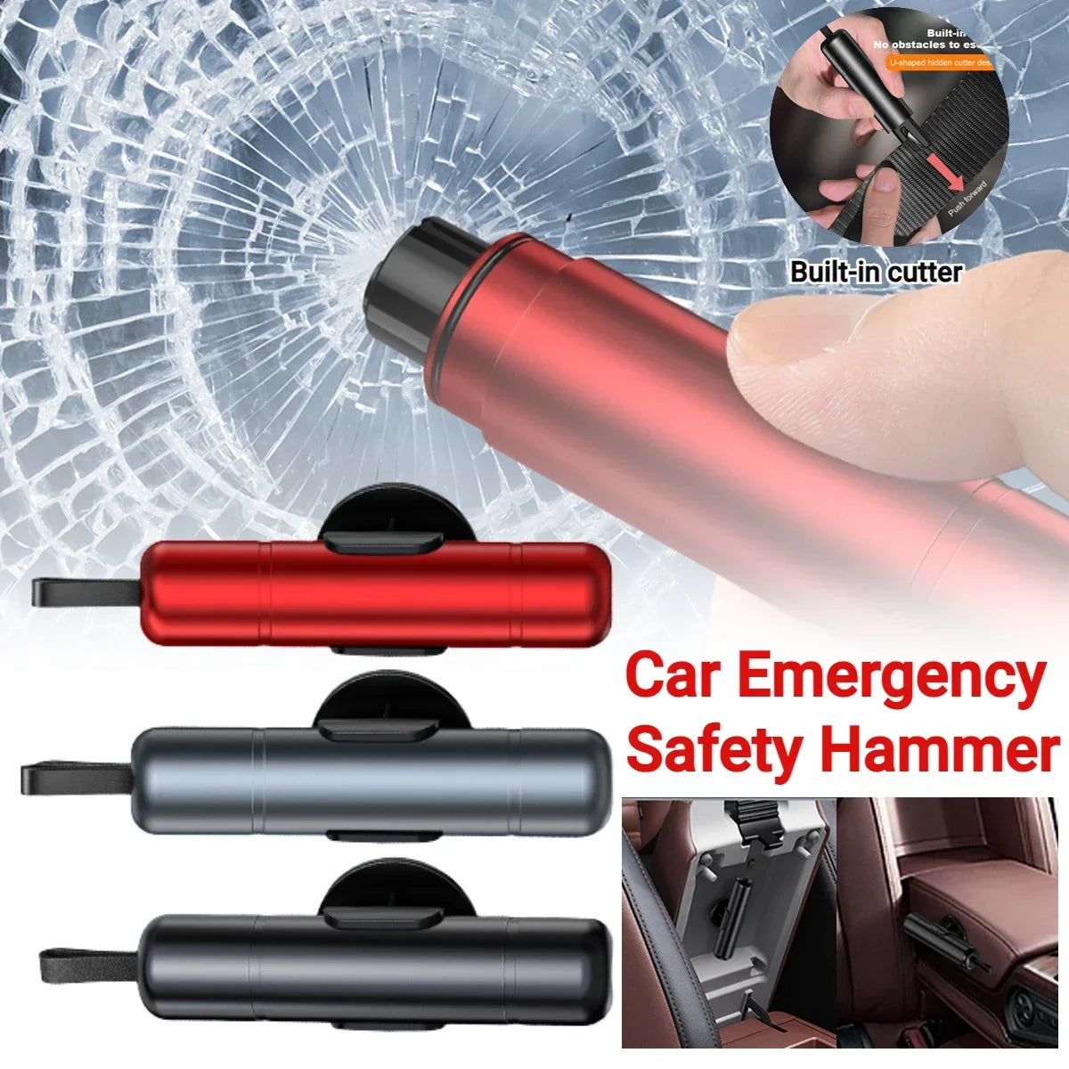 Car Safety Hammer Auto Emergency Glass Window Breaker Seat Belt