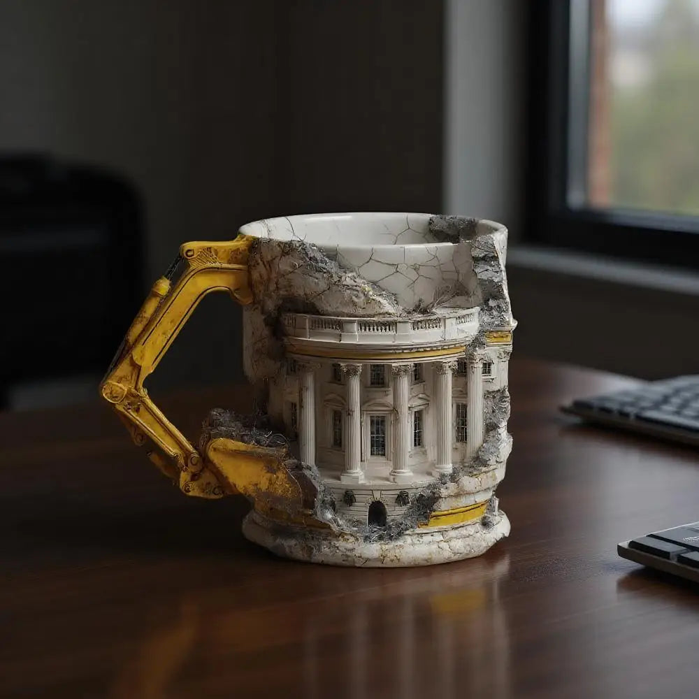 Someone Lied Demolition Mug Handle 3D Building Print Excavator Shaped