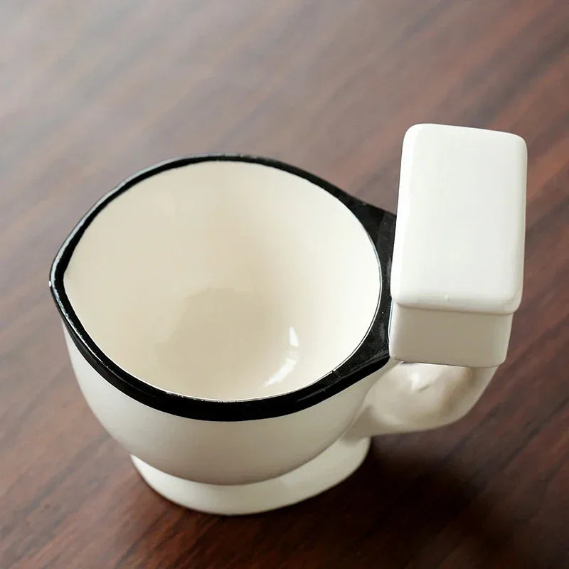 Toilet Shaped Cup Coffee Ceramic Handle Water Tea Milk Ice Cream Funny