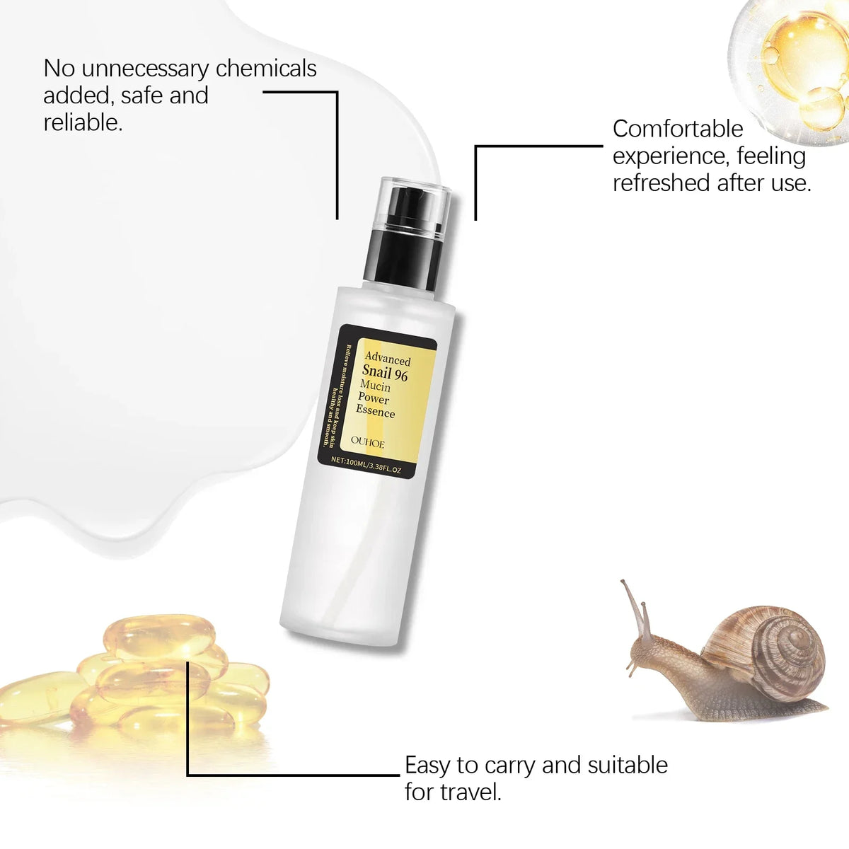 LAIKOU Snail 96 Mucin Power Essence | Hydrating Face Serum