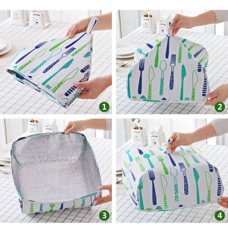 Foldable Aluminum Foil Food Cover – Insulated Dining Table Lid