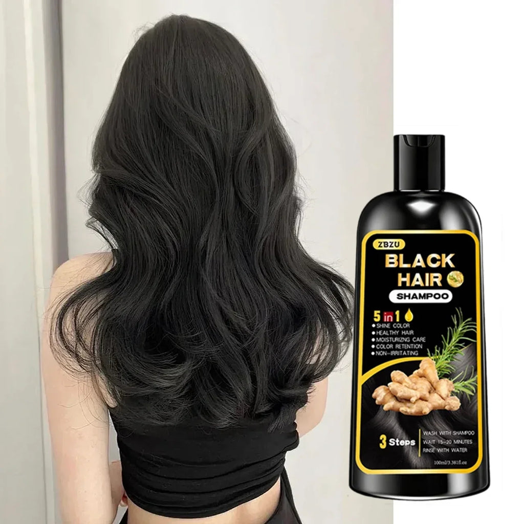 5-in-1 Ginger & Biotin Hair Dye Shampoo – Gray Coverage