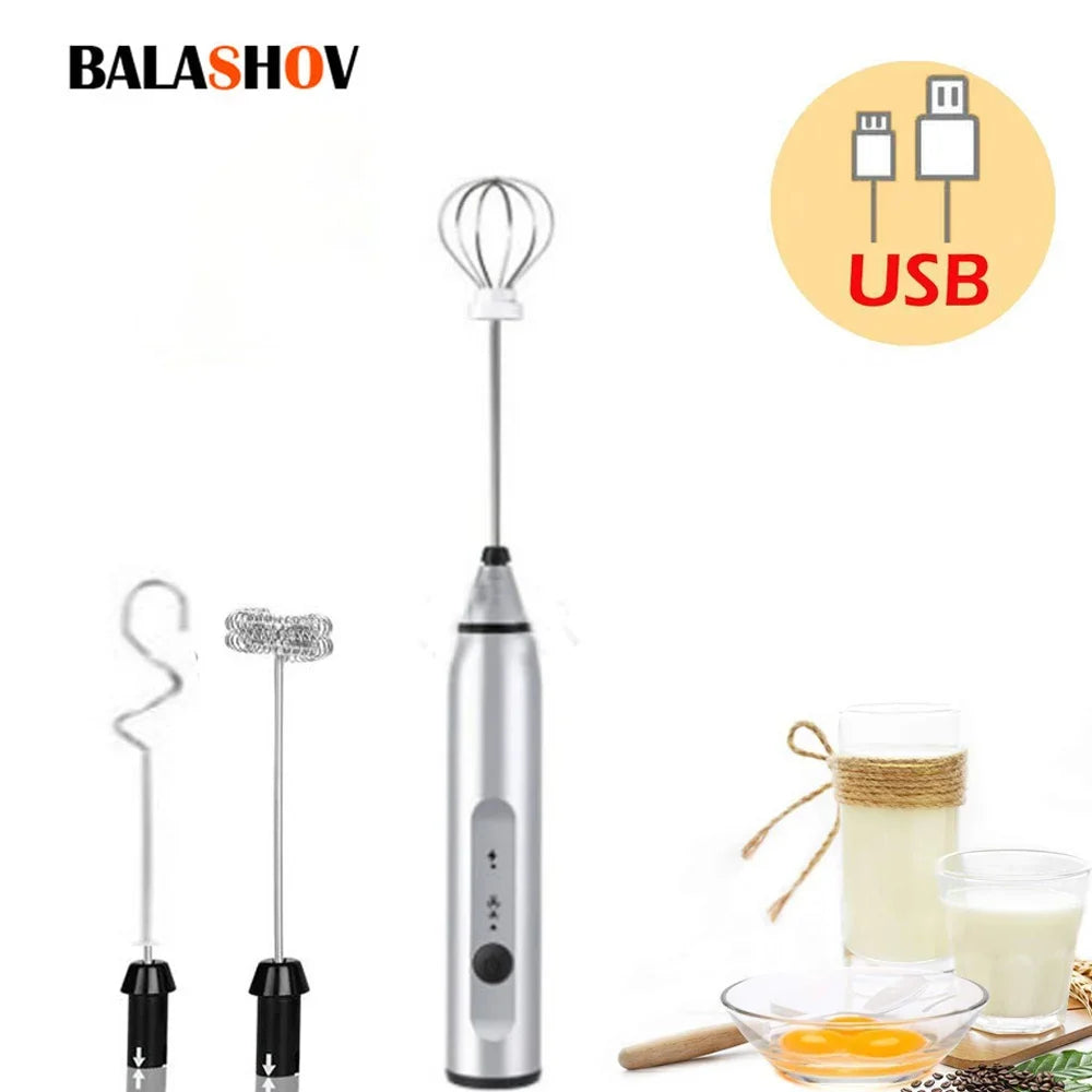 BALASHOV USB Rechargeable Milk Frother – 3-Speed Electric Whisk