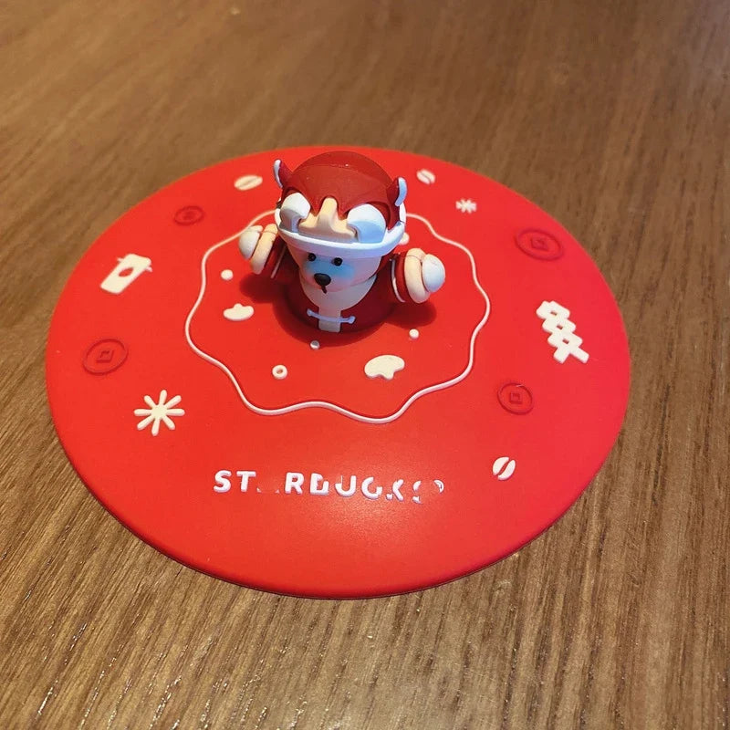 Food-Grade Silicone Cup Cover | Cute Cartoon Dustproof Lid