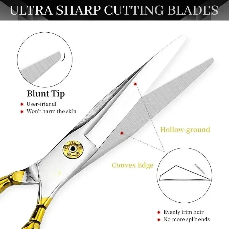 Professional 6-Inch Hair Cutting Scissors | 440C Steel Shears