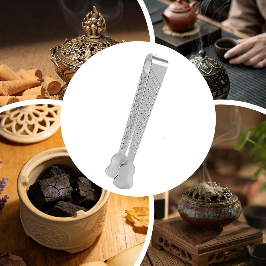 Long Handle Metal Incense Tongs – Stainless Steel Cone Clips