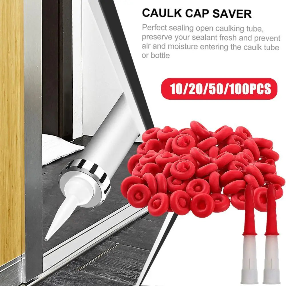 Rubber Caulk Saver Sealing Caps for Caulking Tubes – 10–100 Pack