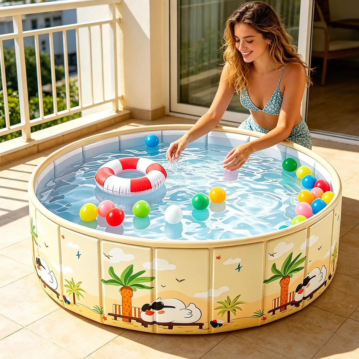Foldable Kids Pool & Pet Bathtub – Anti-Slip PVC, No Inflation