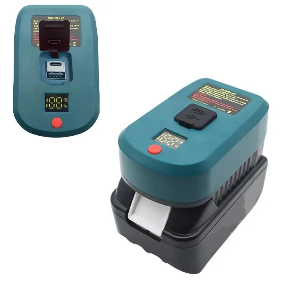 65W Battery Adapter USB-C & QC3.0 Charger for 18V/20V Tools