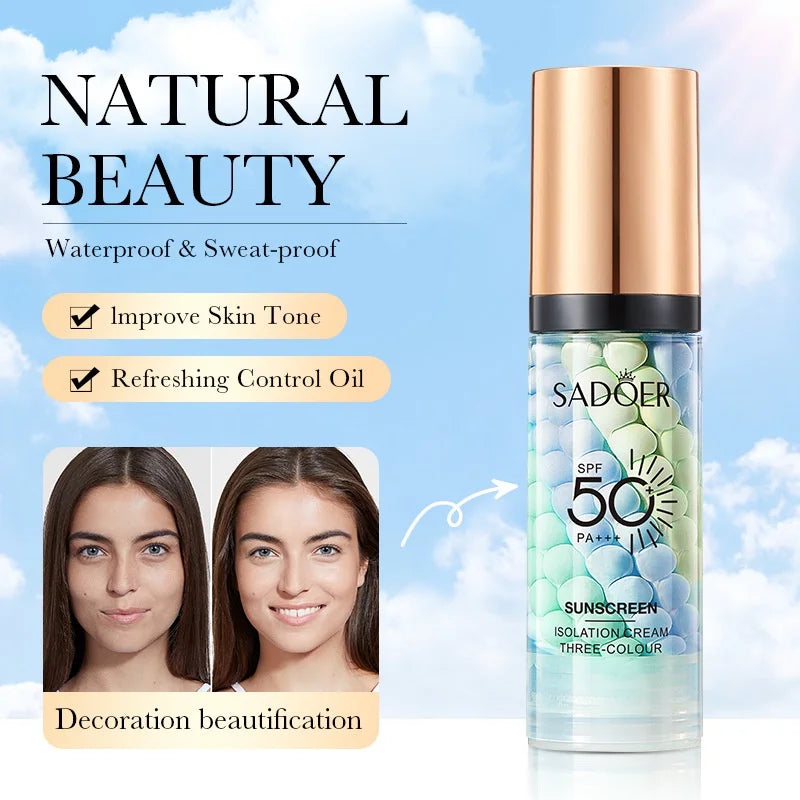 SADOER 3-Color Makeup Primer SPF 50 PA+++ | Brighten & Hydrate
