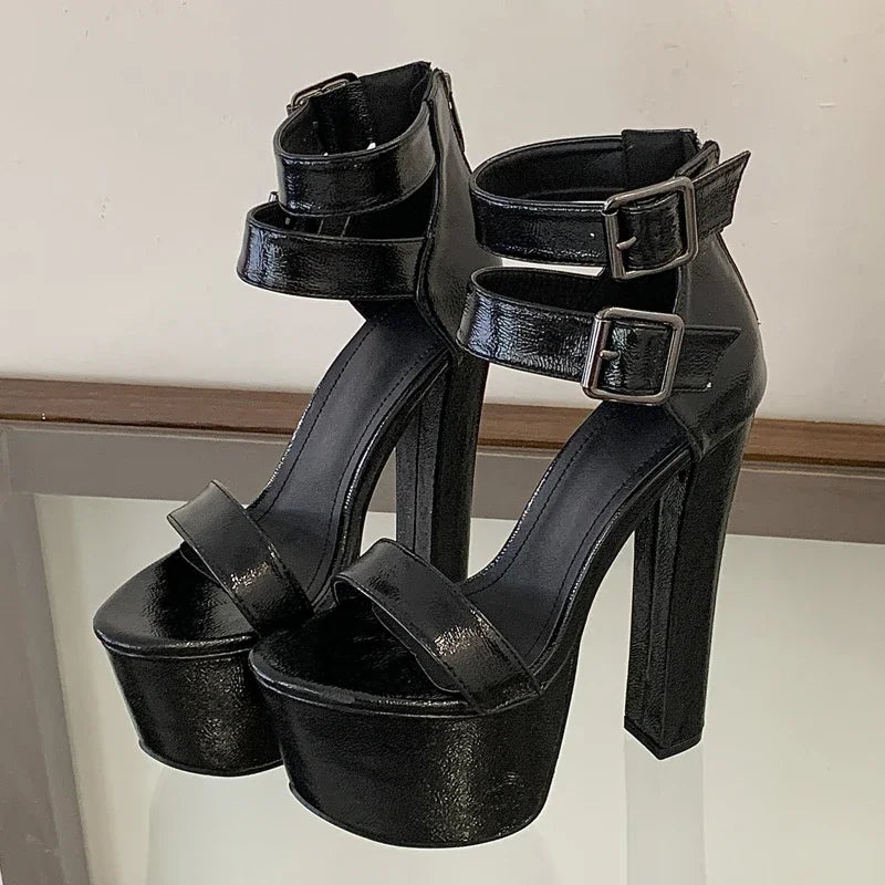 Eilyken Women Platform Sandals Square High Heel Open Toe