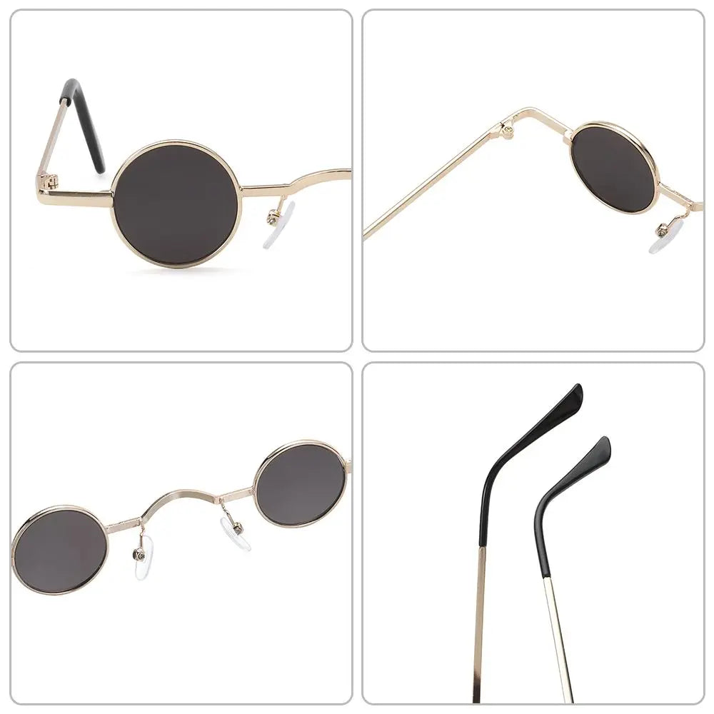 Small Round Sunglasses UV400 Metal Frame – Unisex Hip Hop Shades