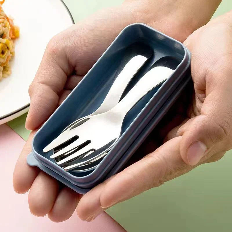 Mini Stainless Steel Spoon & Fork Set – Portable Camping Cutlery