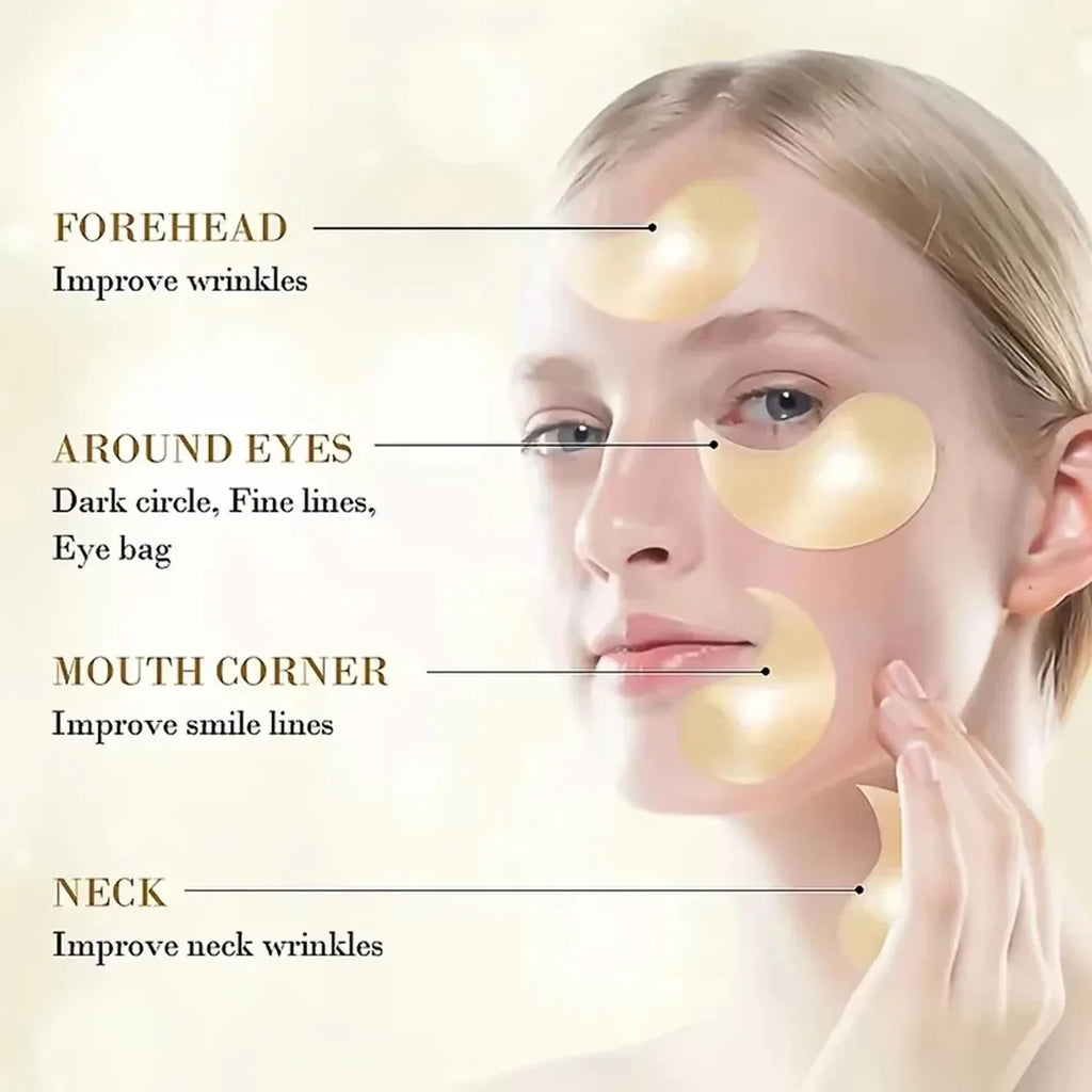 60pc Gold Hyaluronic Acid Eye Patches – Firming Korean Eye Mask
