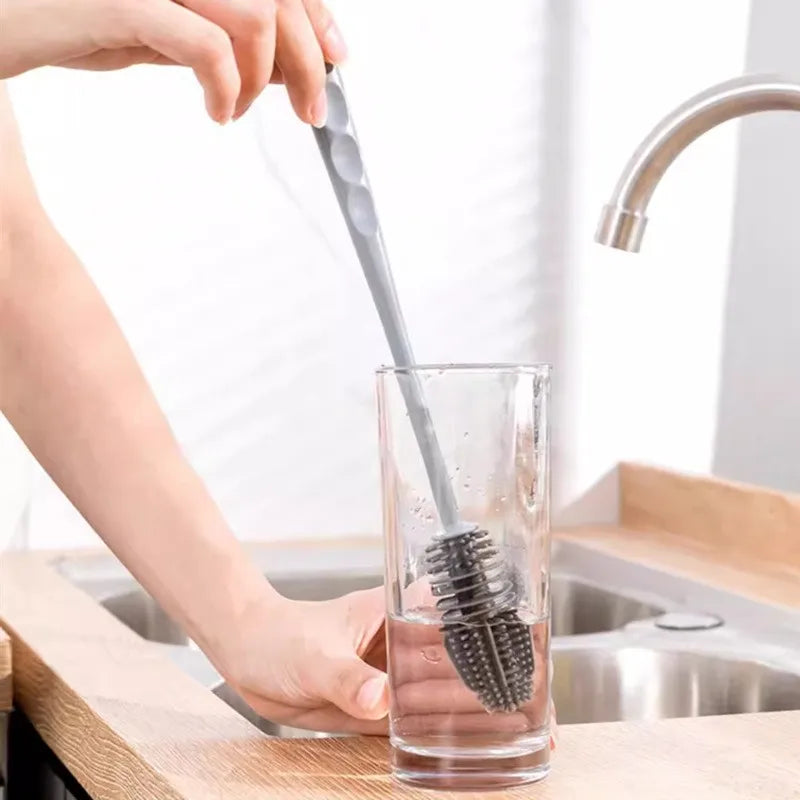 Long Handle Silicone Cup Cleaning Brush – No Dead Corners