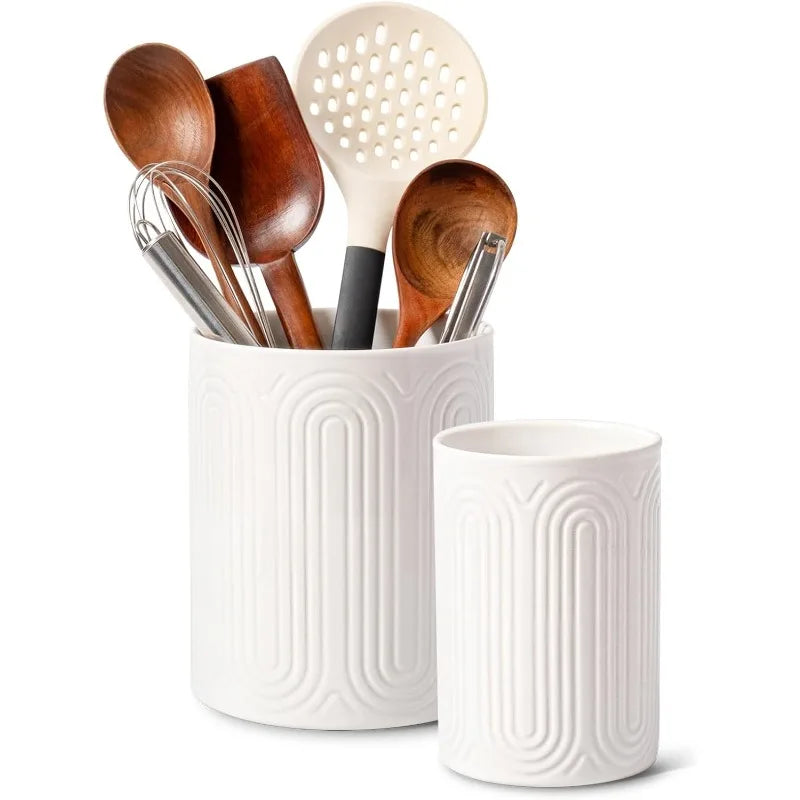 Ceramic Arch Utensil Holder – Farmhouse Kitchen Organizer